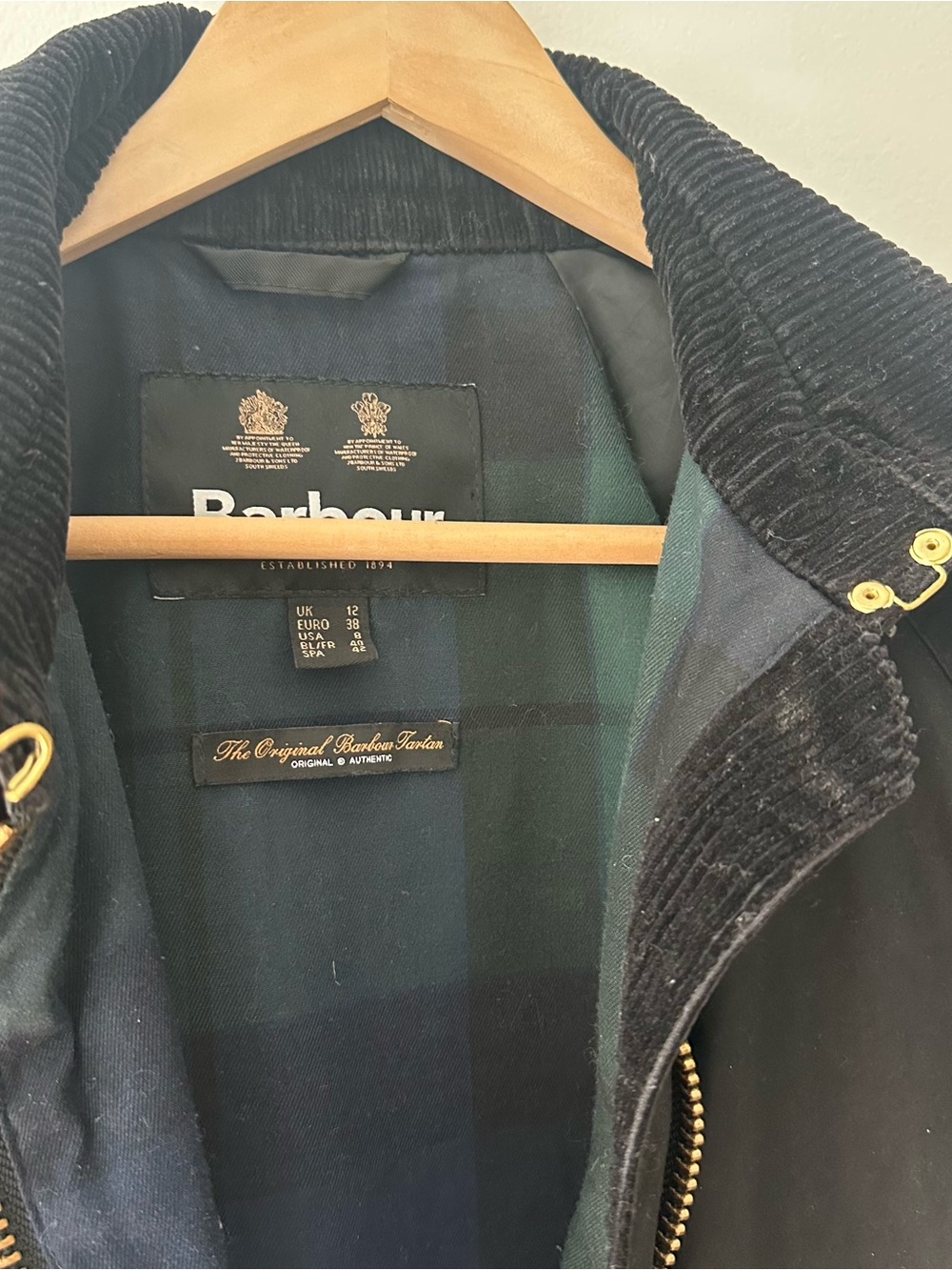 Barbour Gunnerside Wax Jacket Black Size 8 Gently Used - Picture 6 of 15
